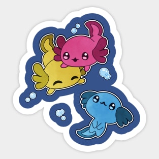 Pansexual Axolotl LGBT Pride Flag Sticker